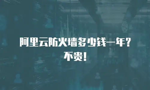 阿里云防火墙多少钱一年？不贵！