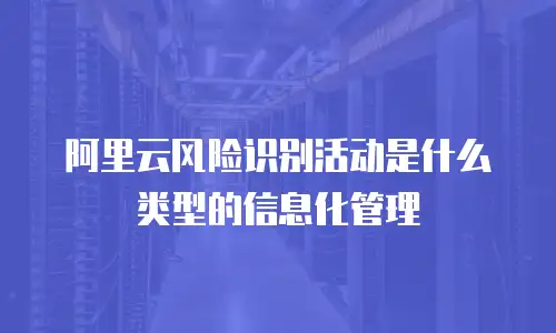 阿里云风险识别活动是什么类型的信息化管理