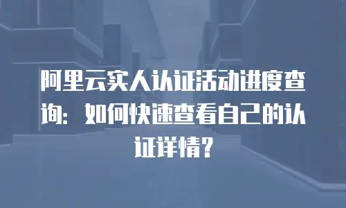 阿里云实人认证活动进度查询：如何快速查看自己的认证详情？