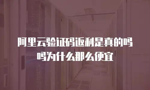 阿里云验证码返利是真的吗吗为什么那么便宜