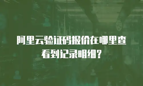 阿里云验证码报价在哪里查看到记录明细？