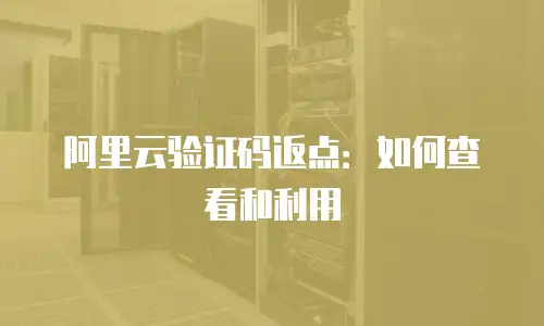 阿里云验证码返点：如何查看和利用