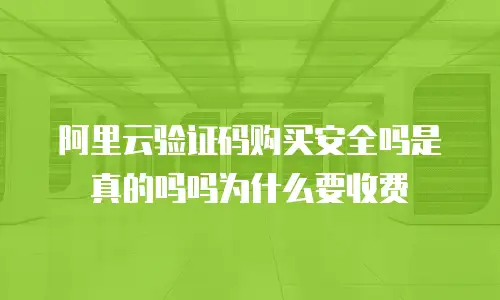 阿里云验证码购买安全吗是真的吗吗为什么要收费