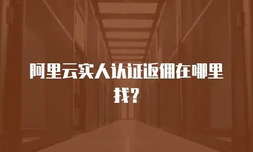 阿里云实人认证返佣在哪里找？