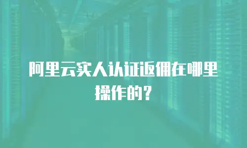 阿里云实人认证返佣在哪里操作的？