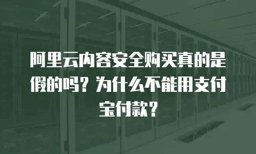 阿里云内容安全购买真的是假的吗？为什么不能用支付宝付款？