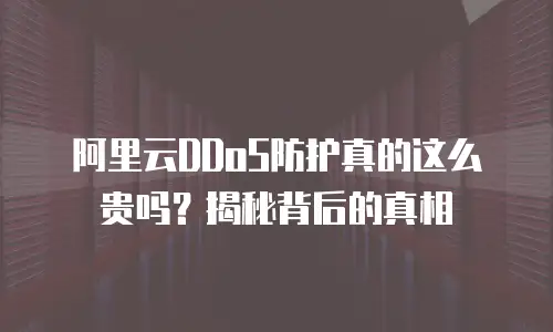 阿里云DDoS防护真的这么贵吗？揭秘背后的真相