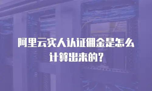 阿里云实人认证佣金是怎么计算出来的？