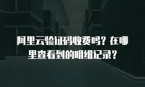阿里云验证码收费吗？在哪里查看到的明细记录？