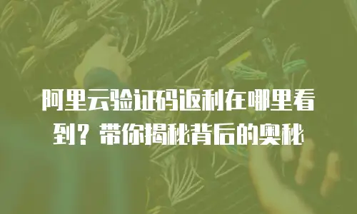 阿里云验证码返利在哪里看到？带你揭秘背后的奥秘