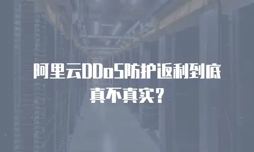 阿里云DDoS防护返利到底真不真实？