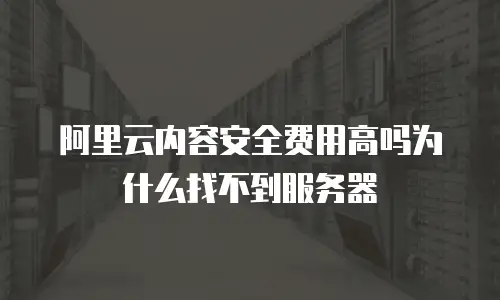 阿里云内容安全费用高吗为什么找不到服务器
