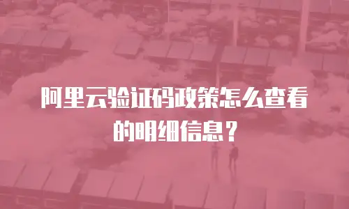 阿里云验证码政策怎么查看的明细信息？