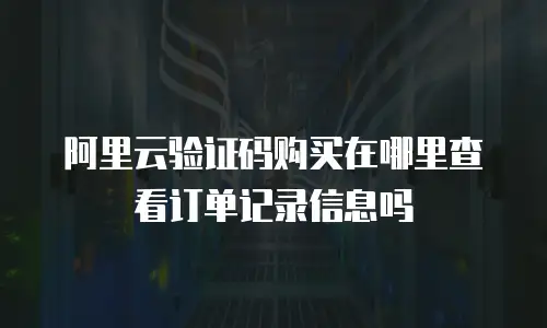 阿里云验证码购买在哪里查看订单记录信息吗