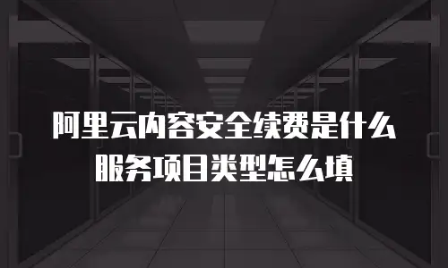 阿里云内容安全续费是什么服务项目类型怎么填