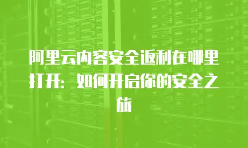 阿里云内容安全返利在哪里打开：如何开启你的安全之旅