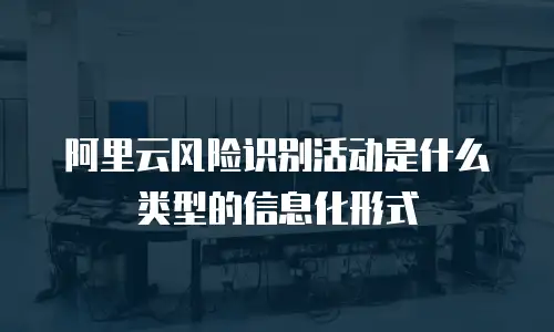阿里云风险识别活动是什么类型的信息化形式