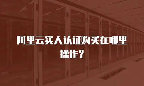 阿里云实人认证购买在哪里操作？