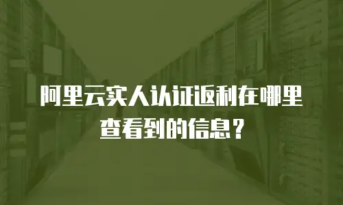 阿里云实人认证返利在哪里查看到的信息？