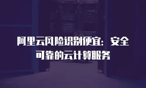 阿里云风险识别便宜：安全可靠的云计算服务
