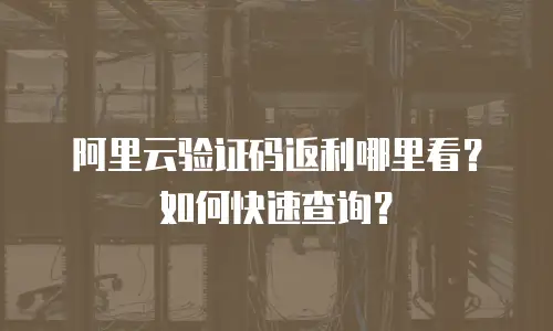 阿里云验证码返利哪里看？如何快速查询？