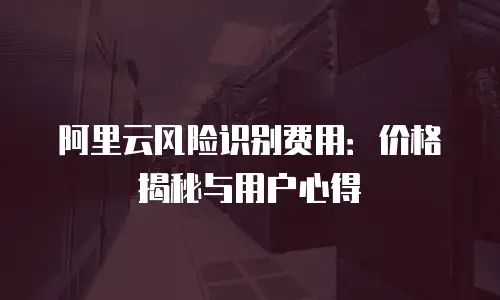 阿里云风险识别费用：价格揭秘与用户心得