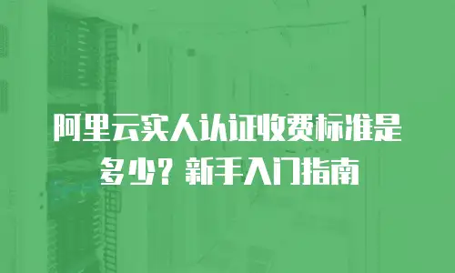 阿里云实人认证收费标准是多少？新手入门指南