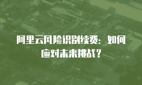 阿里云风险识别续费：如何应对未来挑战？
