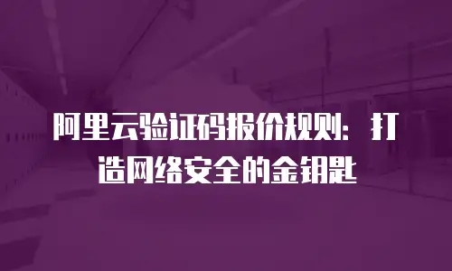 阿里云验证码报价规则：打造网络安全的金钥匙