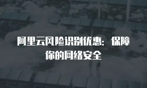 阿里云风险识别优惠：保障你的网络安全