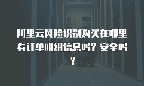 阿里云风险识别购买在哪里看订单明细信息吗？安全吗？
