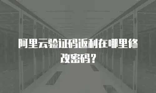 阿里云验证码返利在哪里修改密码？