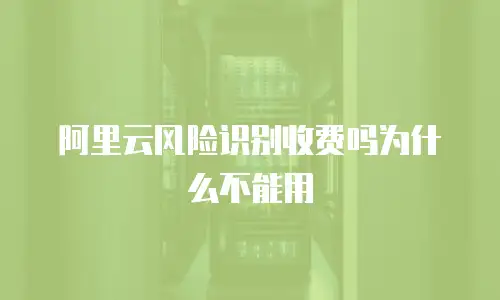阿里云风险识别收费吗为什么不能用