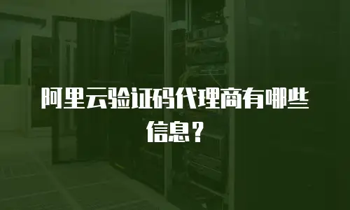阿里云验证码代理商有哪些信息？
