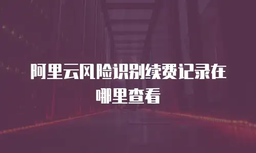 阿里云风险识别续费记录在哪里查看