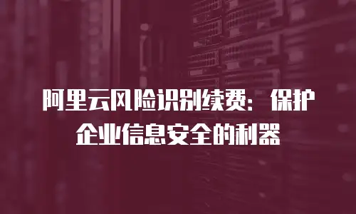 阿里云风险识别续费：保护企业信息安全的利器