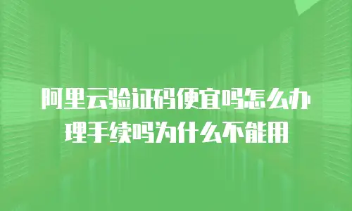 阿里云验证码便宜吗怎么办理手续吗为什么不能用