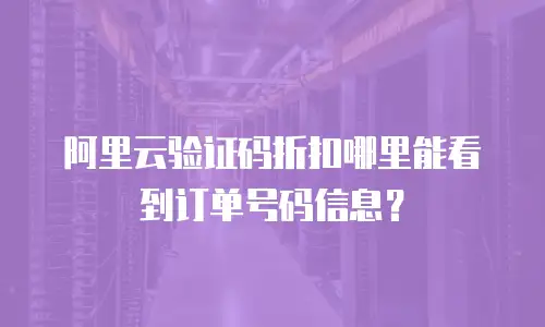 阿里云验证码折扣哪里能看到订单号码信息？