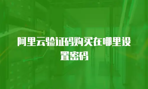 阿里云验证码购买在哪里设置密码