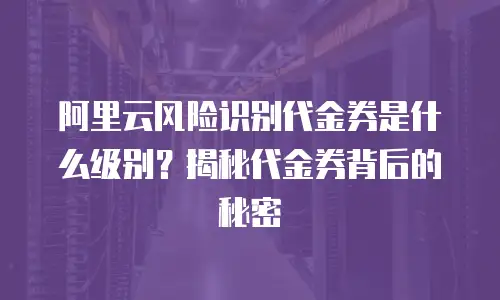 阿里云风险识别代金券是什么级别？揭秘代金券背后的秘密