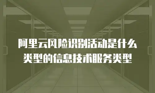 阿里云风险识别活动是什么类型的信息技术服务类型
