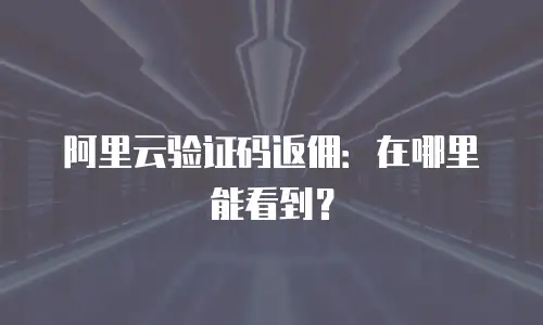 阿里云验证码返佣：在哪里能看到？