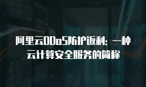 阿里云DDoS防护返利: 一种云计算安全服务的简称