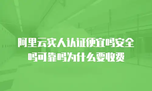 阿里云实人认证便宜吗安全吗可靠吗为什么要收费