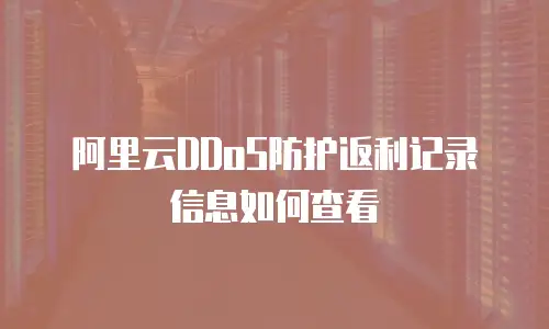 阿里云DDoS防护返利记录信息如何查看