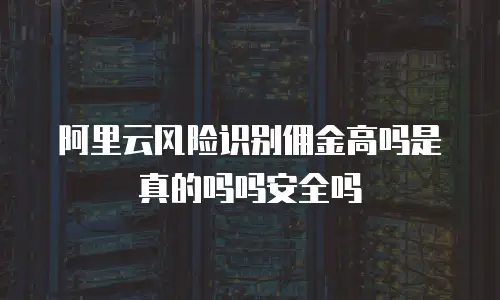 阿里云风险识别佣金高吗是真的吗吗安全吗
