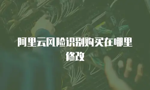 阿里云风险识别购买在哪里修改