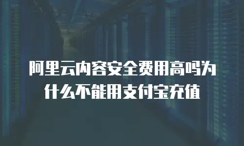 阿里云内容安全费用高吗为什么不能用支付宝充值