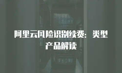 阿里云风险识别续费：类型产品解读