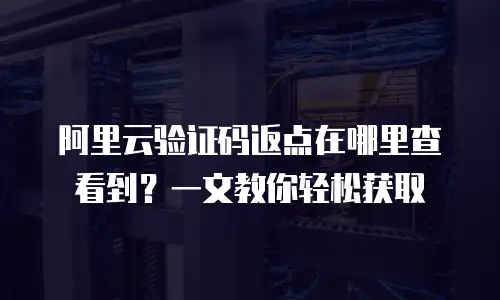 阿里云验证码返点在哪里查看到？一文教你轻松获取